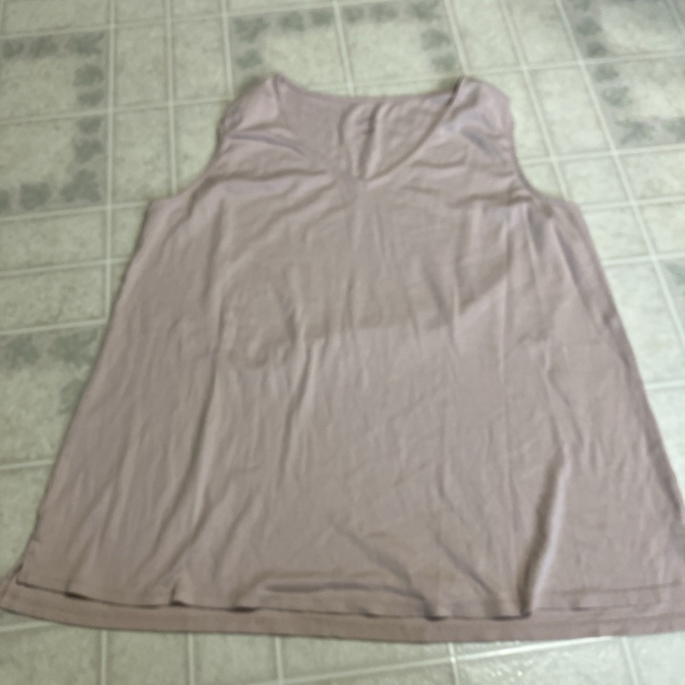 J Jill Tank XL Blush Pink Pima V Neck Solid Stretchy Casual Capsule Euro Summer